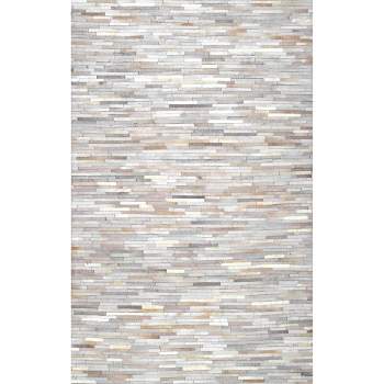 nuLOOM Hand Woven Clarity Patchwork Cowhide Area Rug