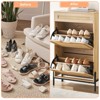 Rattan Slim Shoe Cabinet With 2 Flip Drawers & Adjustable Shelf, Tall Shoe Storage Organizer with Metal Legs,   for Entryway, Entrance, Hallway - 4 of 4