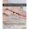 Hypoallergenic CZ Stud Earrings, 14K Gold Plated 316L Steel Round Simulated Diamond Studs for Women & Men - 3 of 4