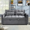 RISOKEYS Velvet Loveseat Couch Pull Out Sofa Bed - 3 in 1 Convertible Sofa Bed with Reclining Backrest,Toss Pillows,Pockets for Living Room - 2 of 4