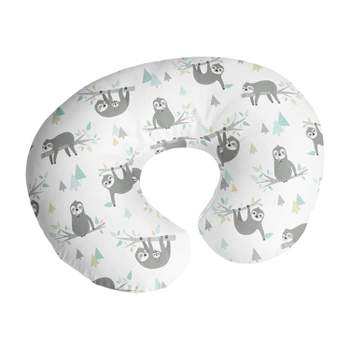 Sweet Jojo Designs Gender Neutral Support Nursing Pillow Cover (Pillow Not Included) Sloth Blue Grey and White