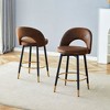 PAGED Bar Stools Set of 2, Modern Dining Chair with Metal Legs and Upholstered Seat, Living Room Chair for Bedroom, Dining Room - 2 of 4