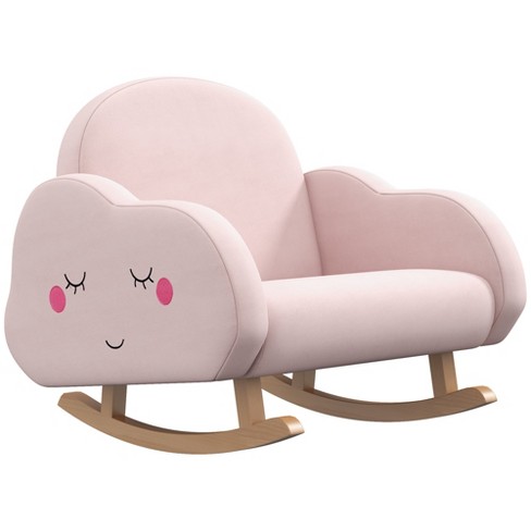 Kids pink little girl rocker chair and footrest