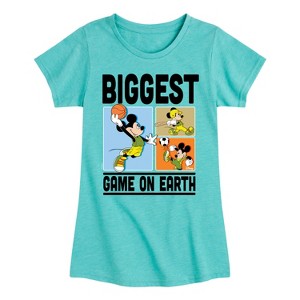 Girls' - Disney - Biggest Game On Earth Fitted Short Sleeve Graphic T-Shirt - 1 of 4