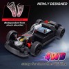 RC Drift Car, 1: 24 Remote Control Car , 20KM/H 4WD High Speed RC Cars with Lights, Extra Racing Tires, Blue - 3 of 4