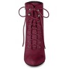 Allegra K Women's Pointy Toe Zip Lace Up Stiletto Heel Ankle Boots - 3 of 4