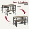 Dining Table Set for 4, Kitchen Table Set for 4 with 2 Benches, Rectangular Dining Room Table Set with Wine Rack - 3 of 4