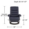 BenchMaster Peregrine Midnight Blue Faux Leather Adjustable Swivel Recliner - 4 of 4