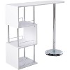 Kings Brand Furniture Black or White Bar Table with Storage Shelves – Modern Metal and Wood Design - 2 of 4