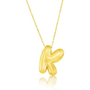 Bella Silver Sterling Silver, Bubble Initial Necklace - Gold Plated - 1 of 2