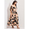 Avenue Women's Plus Size Ivy Tiered Button Front Dress - 4 of 4
