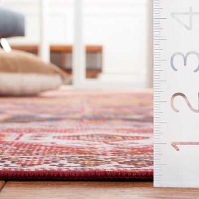Tucson 6' Square Navy and Rust Synthetic Area Rug