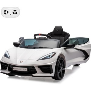 12V Kids Ride On Car, Licensed Corvette Battery Powered Electric Sports Car with Remote, LED, Music & Dashboard - 1 of 4