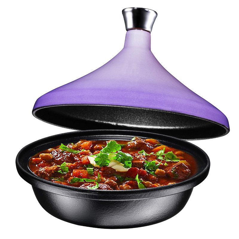 Bruntmor 4 Quart All Clad Tagin Cooking Pot - Dish With Purple Diffuser, 1 of 9