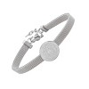 Steeltime Ladies stainless steel solitaire charm our father prayer mesh bracelet - 2 of 4