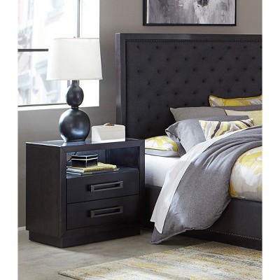 NicBex Nightstand with Drawers,Side Table with Wood Frame and Pulls,Modern Bedside Table for Bedroom,Living Room