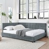 Full Size Upholstered Bed Frame, Velvet Tufted Platform Bed with Armrests and Backrest, No Box Spring Needed - Baofuwish - 3 of 4