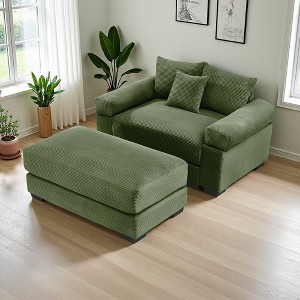 54.3" Corduroy Modular Sectional with Ottoman - 1 of 4
