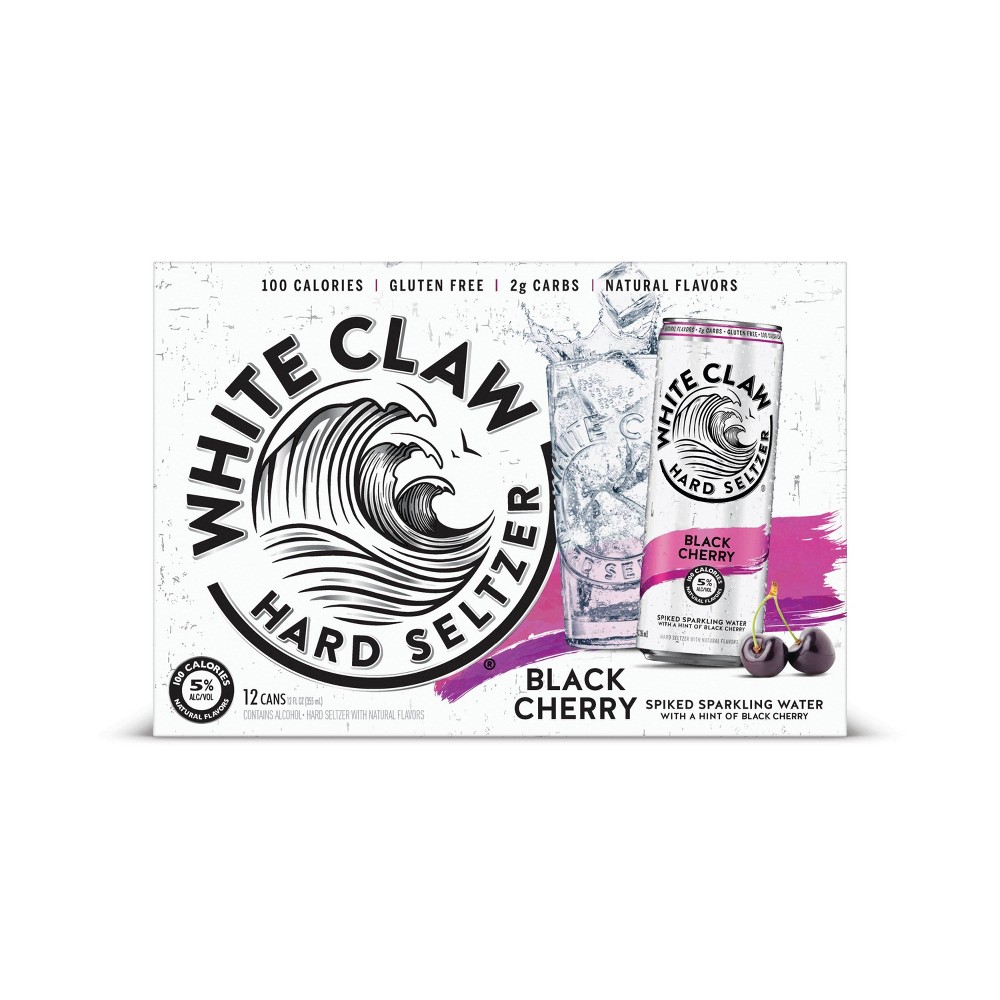 White Claw Black Cherry Hard Seltzer - 12pk / 12 fl oz Cans (635985260899)