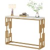 Gulches Modern 42.5" Console Sofa Foyer Table with Faux Marble Top, White & Gold Metal Legs - 4 of 4