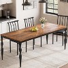 Dining Room Table 6, 70.9'' Mid Century Kitchen Table Furniture with Metal Frame Heavy Duty Legs Waterproof Industrial Rectangle Dining Table (Retro) - 3 of 4