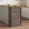 Wooden Tilt-Out Trash Cabinet - Hidden Trash Can with Pet-Proof Drawer, Laundry Sorter & Recycling Storage, Hideaway Design for Kitchen/Bathroom - 3 of 4
