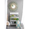 Wooakway 37.8"H Iron Accent Mirror Floral Wall Mirror Novelty Bathroom/Vanity Mirror Green-Yellow - 2 of 4