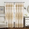 RT Designers Collection Daisy Embroidery Grommet Curtain Panel With Attached Valance 54" x 84" Beige/Gold - 2 of 4
