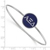 Black Bow Jewelry Sterling Silver Alpha Xi Delta Greek Life Bangle Bracelet 7 Inch - 2 of 3