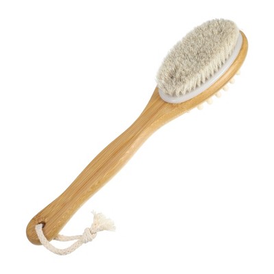 Unique Bargains Double-side Long Handle Bath Brush For Shower 13.78