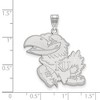 Black Bow Jewelry 10k White Gold Kansas Jayhawks NCAA Extra Large Pendant - 2 of 3