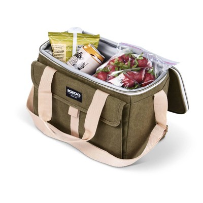 Igloo Nostalgia Lunch Sack - Olive: Insulated Polyester Canvas with Front Pocket