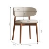 Modern Wood Dining Chair Set of 2, PU Upholstered Seats Chairs, Curved Back Chairs for Dining Room, Kitchen, or Living Room–The Pop Home - 4 of 4