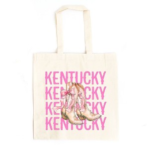 City Creek Prints Coquette Kentucky Cowgirl Boots Canvas Tote Bag - 15x16 - Natural - 1 of 2