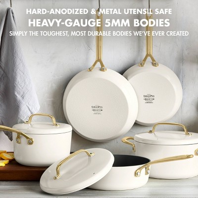 11-Piece Gold Finish Non-Stick Aluminum Cookware Set
