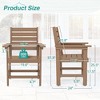 Arceso 18 Inch Outdoor Dining Chair Set of 2, HDPE Weather Patio Dining Chairs, Heavy Duty Outdoor Chairs with Armrest - 2 of 4