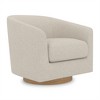 Vipbear Swivel Accent Cahir,Upholstered Modern Barrel-Curved Arm,LinenComfty Sofa Solid Wood Base Reading Bedroom,Club Living Room Chair - 3 of 4