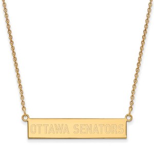 Black Bow Jewelry 14k Yellow Gold Plated Sterling Silver Ottawa Senators NHL Necklace 18 Inch - 1 of 4