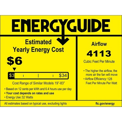 54" Coal Black 3-Blade Ceiling Fan with Remote Control