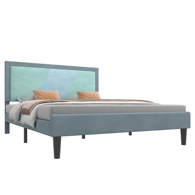 WhizMax Bed Frame with Headboard, Strong Wooden Slats Platform, No Box Spring Needed, Easy Assembly, 2 of 8