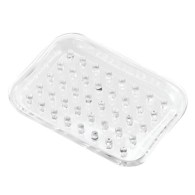iDesign Plastic Bar Soap Holder for Bathroom Shower - Rectangular, Clear