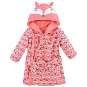 Hudson Baby Infant Girls Cotton Rich Bathrobe, Girls Fox, 0-9 Months - 1 of 1