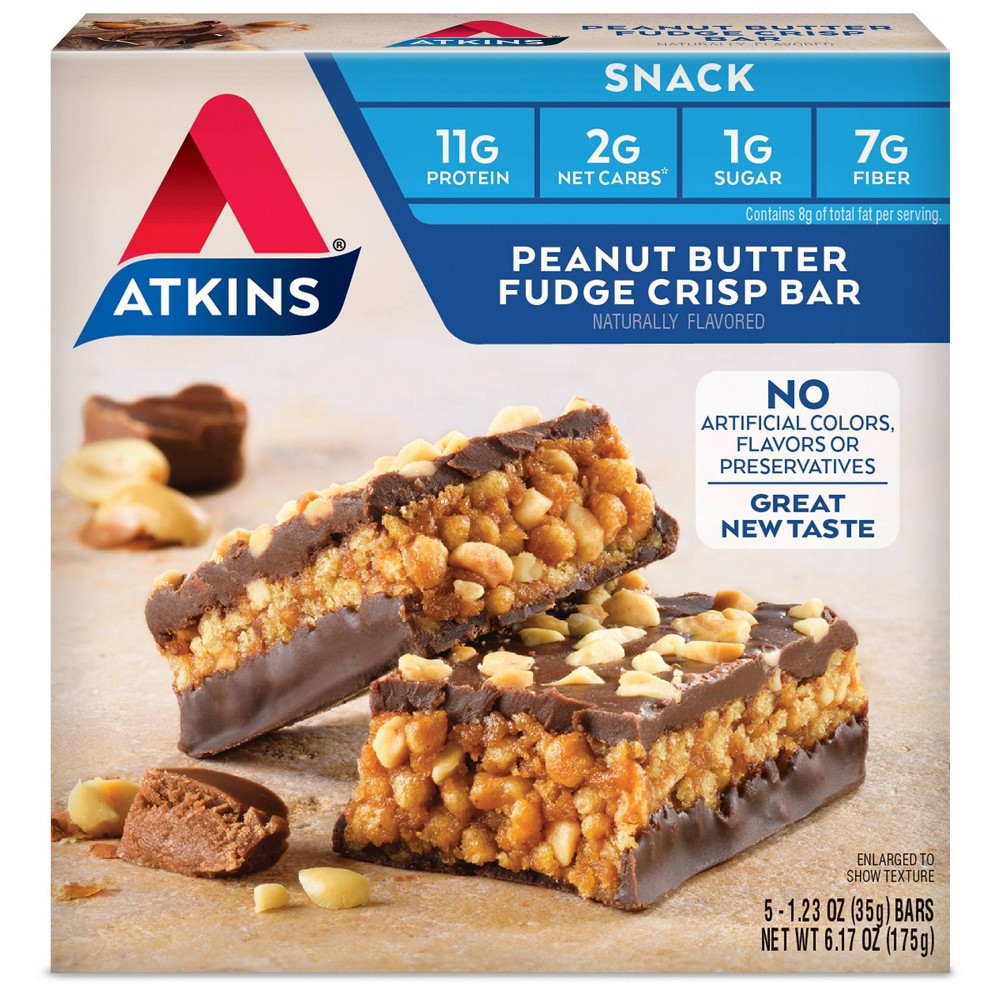 UPC 637480055024 product image for Atkins Snack Bars - Peanut Butter Fudge Crisp - 5ct | upcitemdb.com