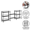 Breighton Home 32.5" Xtra Storage 3 Tier Wide Folding Metal Shelves with Set of 2 Extension Shelves in Black - 4 of 4