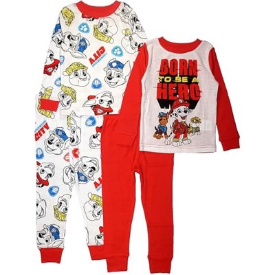 Paw Patrol Toddler Boys' 4-Piece Long Sleeve Cotton Pajama Set