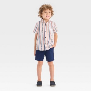 Toddler Boys' 4th Of July Short Sleeve Stars and Striped Button Up and Shorts Set - Cat & Jack™ - 1 of 4