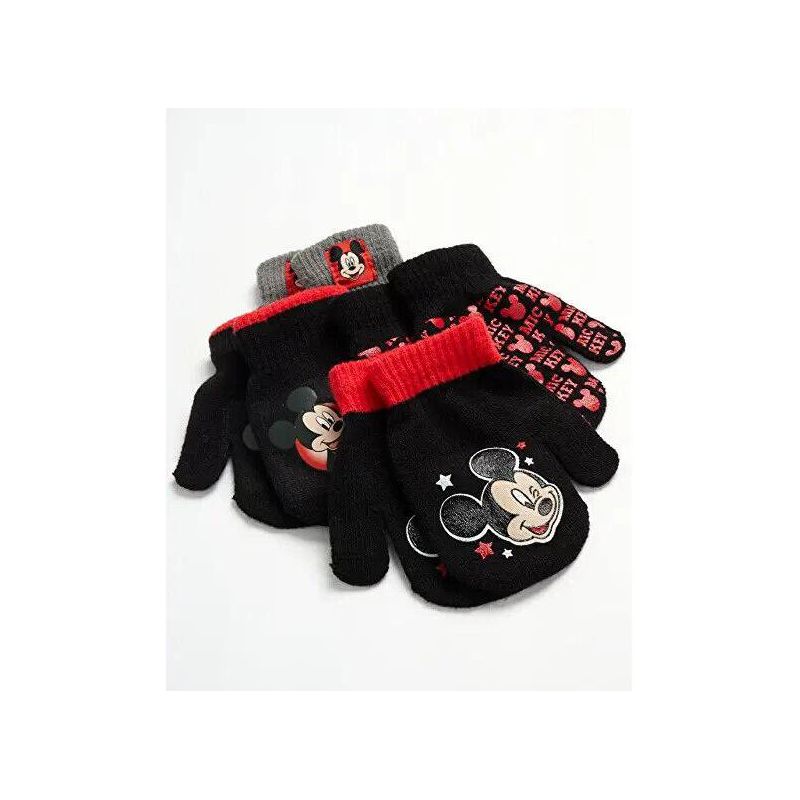 Disney Mickey Mouse Boys 4 Pack Mitten or Glove Set, Toddler/Little Boys Age 2-7, 5 of 6