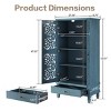 55'' Tall Farmhouse Storage Cabinet with Drawer, Carved Doors & Adjustable Shelves for Entryway Living Room-3irtyhousy - 4 of 4