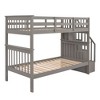 NicBex Twin over Twin Bunk Bed Convertible Design Wood Frame Bed Frame with Storage Stairs and Full Length Guardrail, No Box Spring Required - 3 of 4