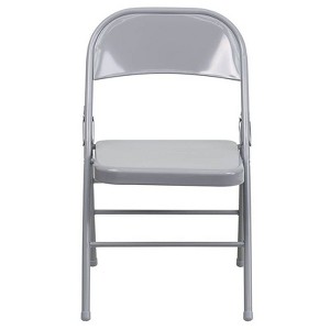 Riverstone Furniture Collection Metal Folding Chair Gray